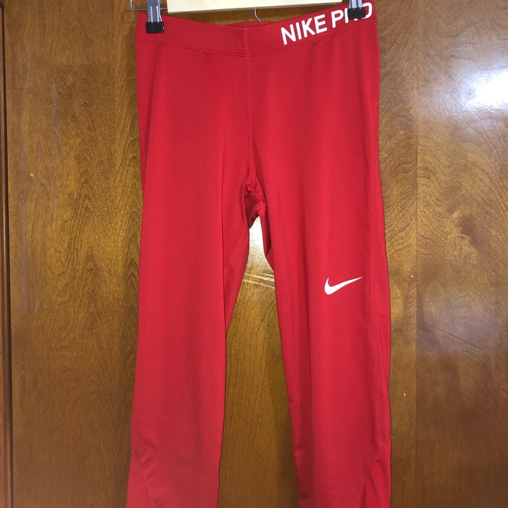 Nike pro red athletics leggings